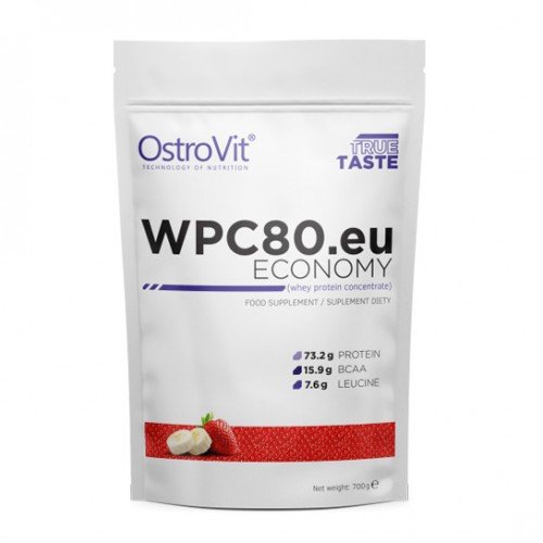 Протеин OstroVit ECONOMY WPC80.eu, 700 грамм Клубника-банан,  ml, OstroVit. Proteína. Mass Gain recuperación Anti-catabolic properties 