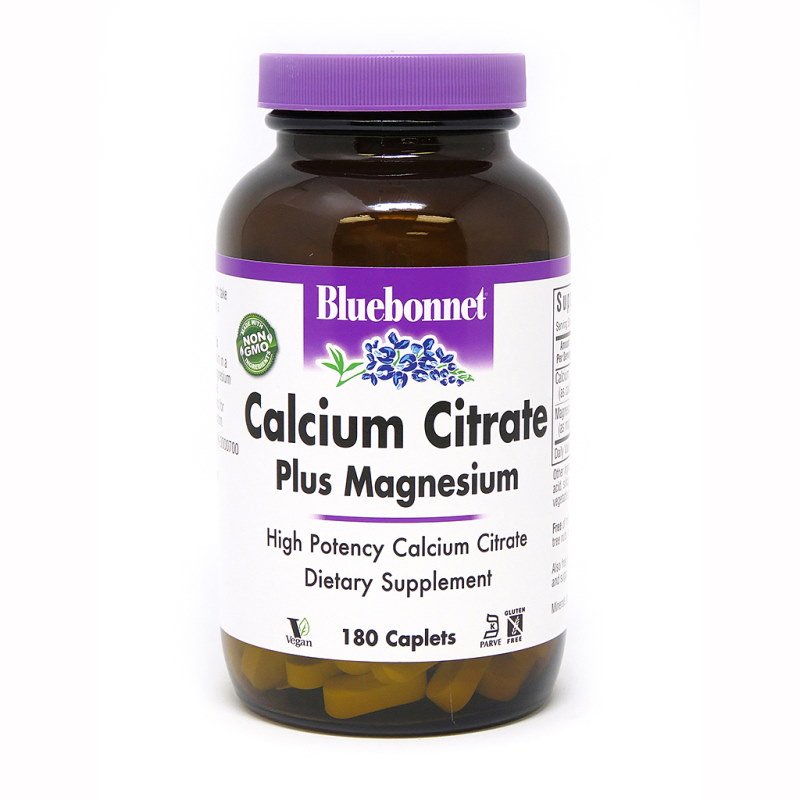 Витамины и минералы Bluebonnet Calcium Citrate Plus Magnesium, 180 капсул,  ml, Bluebonnet Nutrition. Vitaminas y minerales. General Health Immunity enhancement 