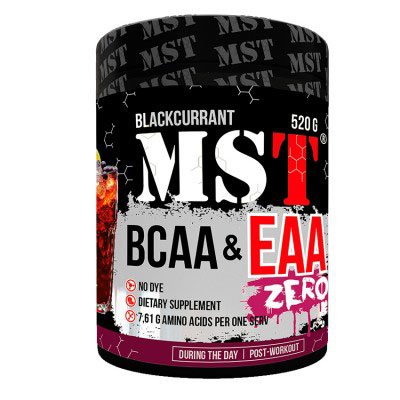 BCAA MST BCAA EAA Zero, 520 грамм Черная смородина,  мл, MST Nutrition. BCAA. Снижение веса Восстановление Антикатаболические свойства Сухая мышечная масса 