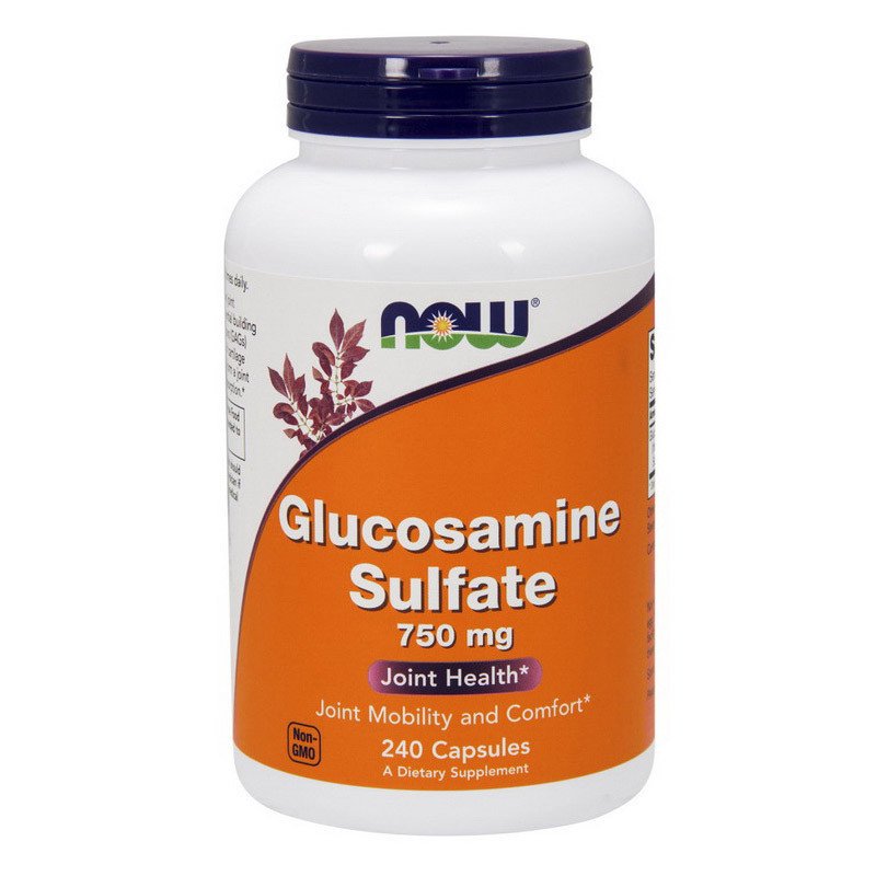 Глюкозамин cульфат Now Foods Glucosamine Sulfate 750 mg (240 капс) нау фудс,  мл, Now. Глюкозамин. Поддержание здоровья Укрепление суставов и связок 