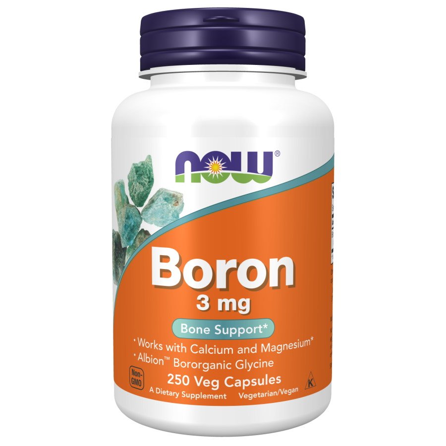 Витамины и минералы NOW Boron 3 mg, 250 капсул,  мл, Now. Витамины и минералы. Поддержание здоровья Укрепление иммунитета 