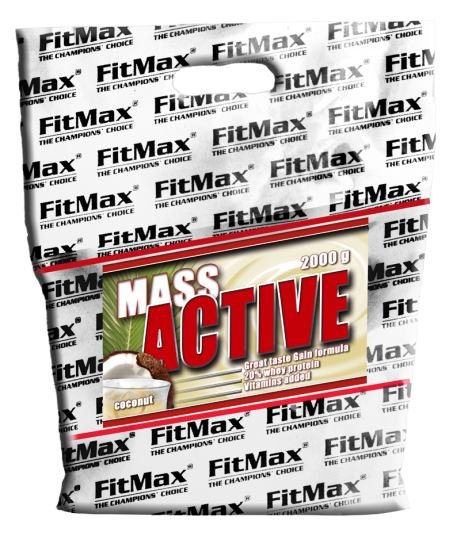Гейнер FitMax Mass Active, 2 кг Кокос,  мл, Fit Best Line. Гейнер. Набор массы Энергия и выносливость Восстановление 