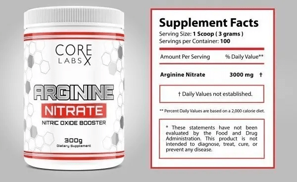 CORE LABS  ARGININE NITRATE 300g / 100 servings,  ml, Core Labs. Pre Workout