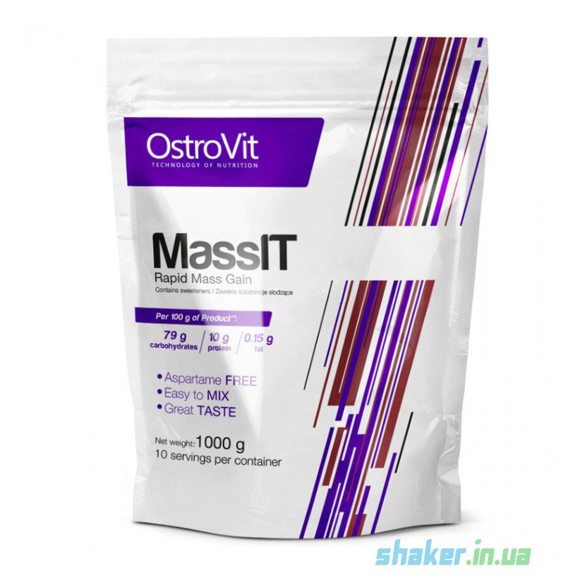 Гейнер для набора массы OstroVit MassIT (1 кг) островит масс ит coconut cream,  мл, OstroVit. Гейнер. Набор массы Энергия и выносливость Восстановление 