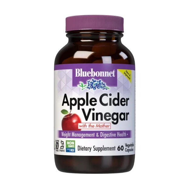 Bluebonnet Nutrition Натуральная добавка Bluebonnet Apple Cider Vinegar, 60 вегакапсул, , 