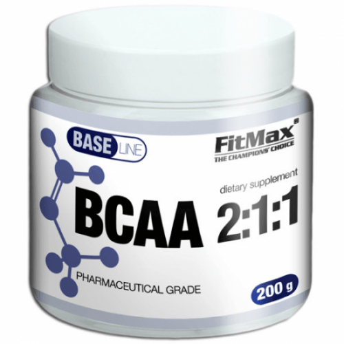 BCAA FitMax Base BCAA 2:1:1, 200 грамм,  мл, FitMax. BCAA. Снижение веса Восстановление Антикатаболические свойства Сухая мышечная масса 