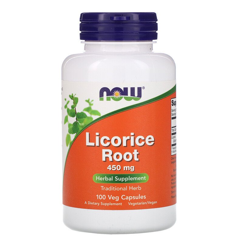 Добавка для иммунитета NOW Foods Licorice Root 450 mg 100 VCaps,  мл, Now. Спец препараты. 