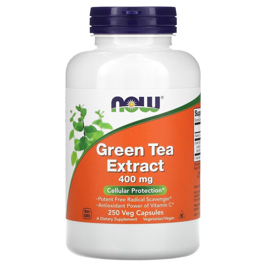 Now Натуральная добавка NOW Green Tea Extract 400 mg, 250 вегакапсул, , 