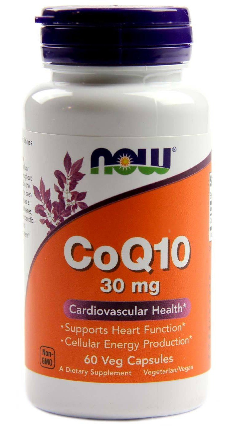 CoQ10 30 mg, 60 шт, Now. Коэнзим-Q10. Поддержание здоровья Антиоксидантные свойства Профилактика ССЗ Толерантность к физ. нагрузкам 