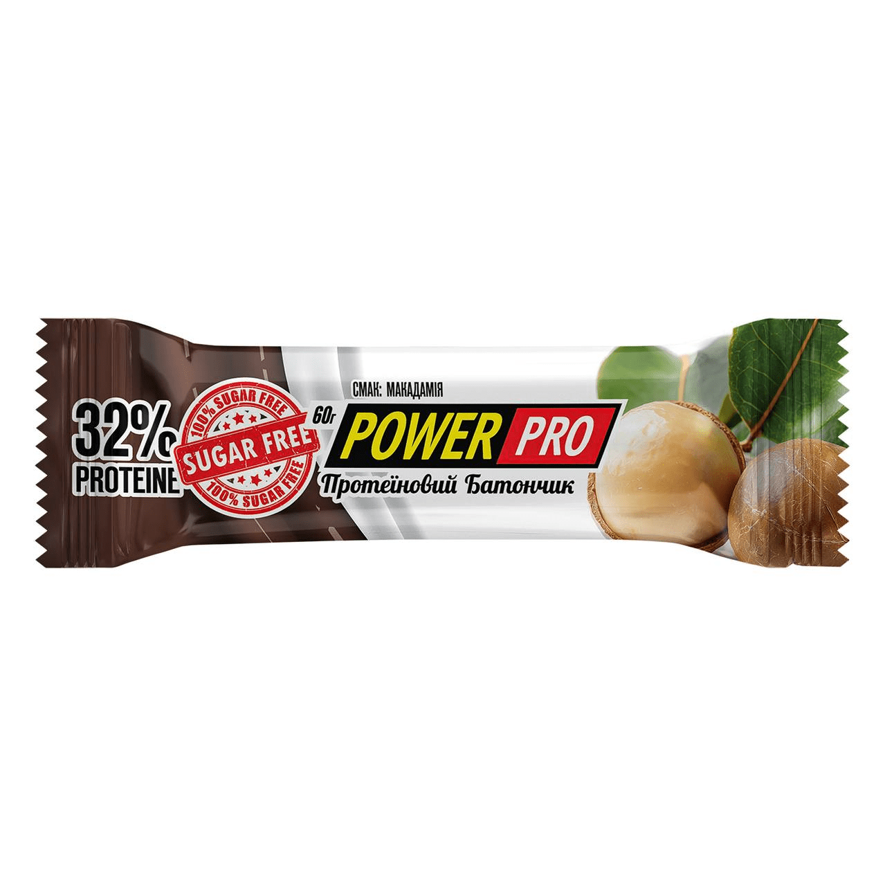 Power Pro Протеїновий батончик 32% 60 г Nutella Макадамія без цукру, , 60 г