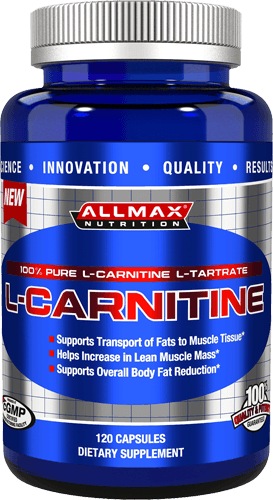 L-Carnitine, 120 шт, AllMax. L-карнитин. Снижение веса Поддержание здоровья Детоксикация Стрессоустойчивость Снижение холестерина Антиоксидантные свойства 