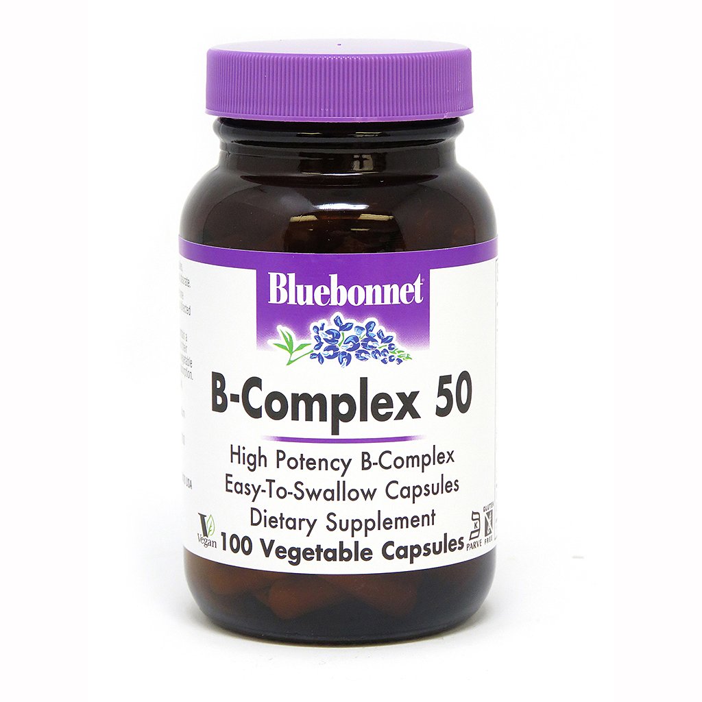 Витамины и минералы Bluebonnet B-Complex 50, 100 вегакапсул,  ml, Bluebonnet Nutrition. Vitamins and minerals. General Health Immunity enhancement 