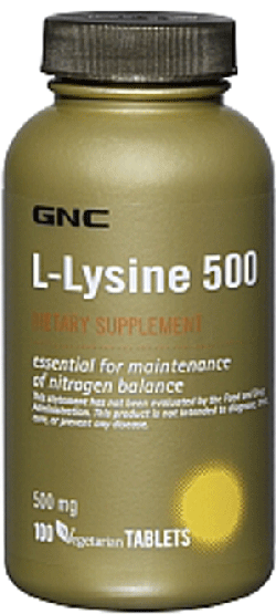 L-Lysine 500, 100 pcs, GNC. Lysine. 