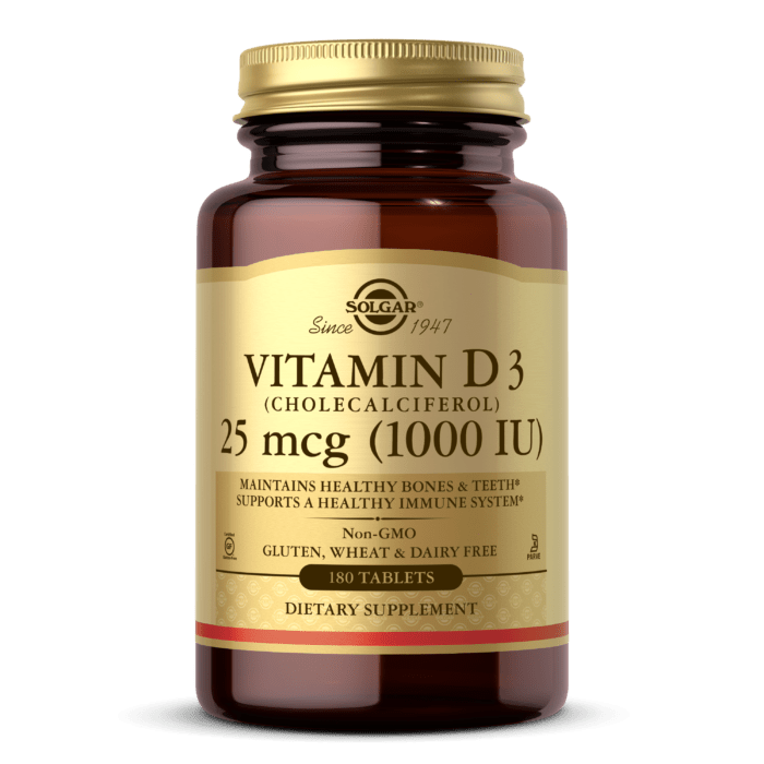 Витамин д3 Solgar Vitamin D3 1000 IU (180 таб) солгар,  ml, Solgar. Vitamin D. 