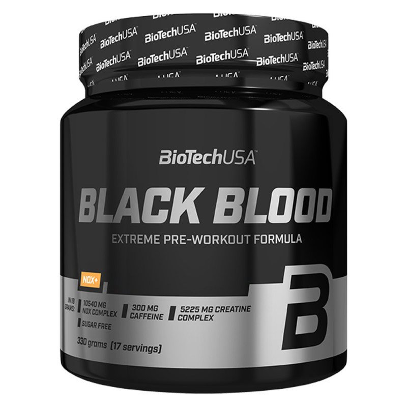 Предтренировочный комплекс BioTech Black Blood NOX, 330 грамм Черника-лайм,  мл, BioTech. Предтренировочный комплекс. Энергия и выносливость 