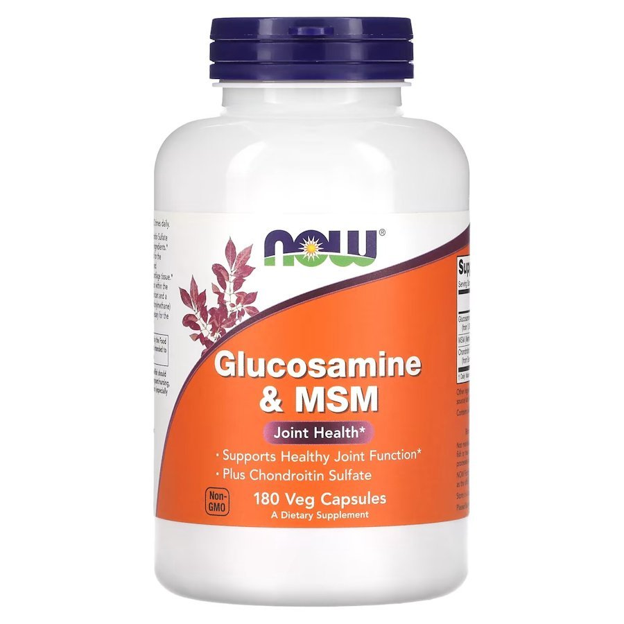 Для суставов и связок NOW Glucosamine &amp; MSM, 180 вегакапсул,  мл, Now. Хондропротекторы. Поддержание здоровья Укрепление суставов и связок 