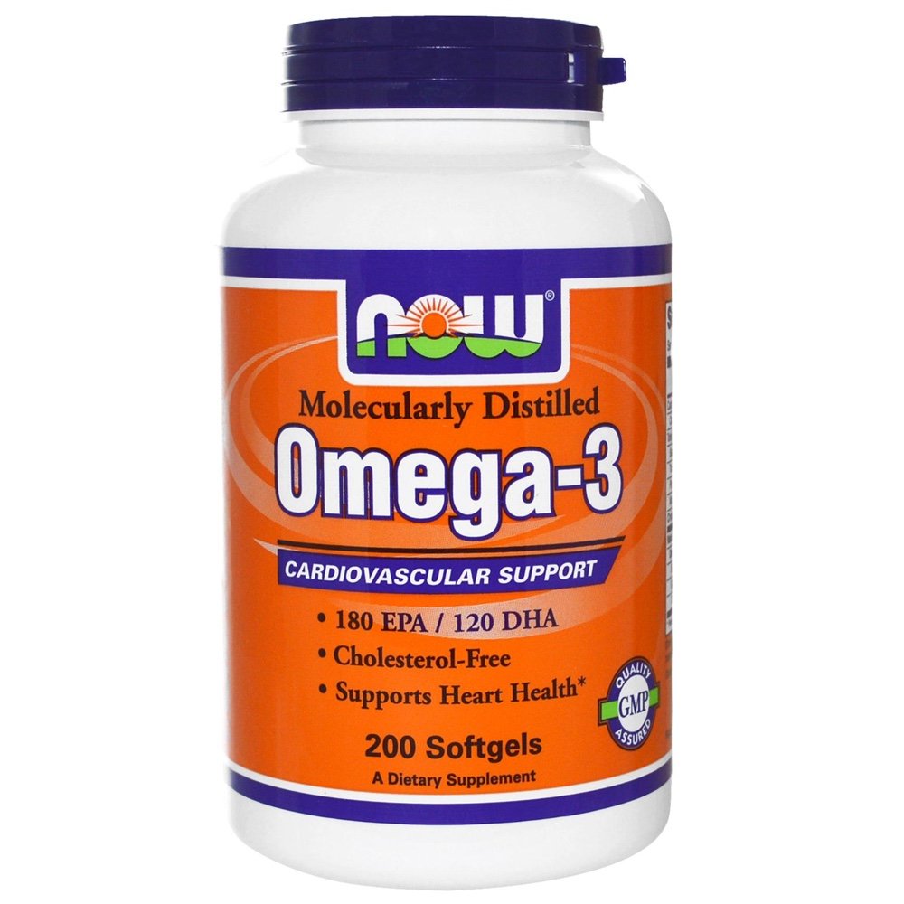 Omega-3, 200 pcs, Now. Omega 3 (Fish Oil). General Health Ligament and Joint strengthening Skin health CVD Prevention Anti-inflammatory properties 