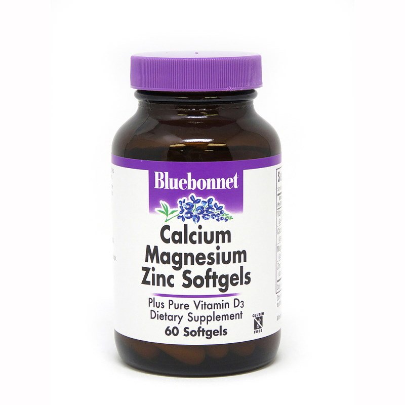 Витамины и минералы Bluebonnet Calcium Magnesium Zinc, 60 капсул,  ml, Bluebonnet Nutrition. Vitaminas y minerales. General Health Immunity enhancement 