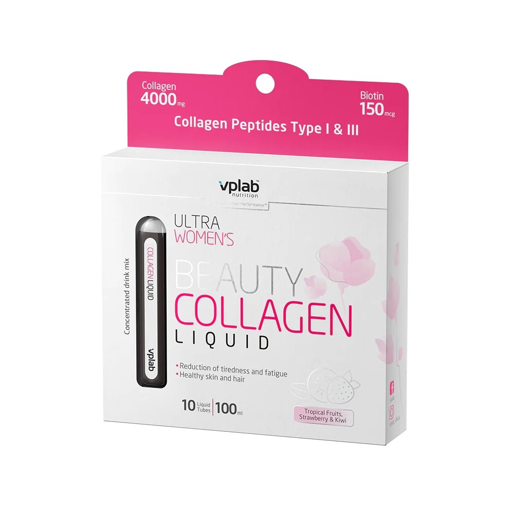 Препарат для суставов и связок VPLab Ultra Women's Beauty Liquid Collagen, 10*10 мл,  мл, VPLab. Хондропротекторы. Поддержание здоровья Укрепление суставов и связок 