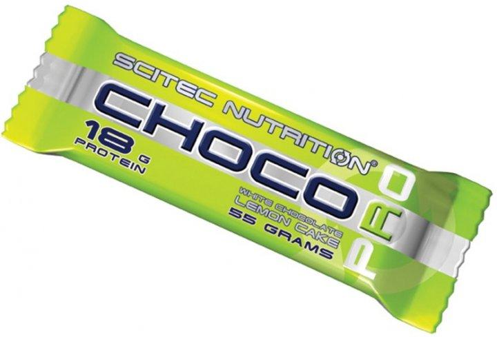 Scitec Nutrition Протеиновый батончик Scitec Nutrition Choco Pro 55 грамм Белый шоколад лимон, , 