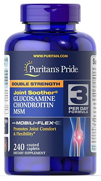 Puritan's Pride Puritan's Pride Double Strength Glucosamine Chondroitin MSM 240 Caps, , 240 Caps 