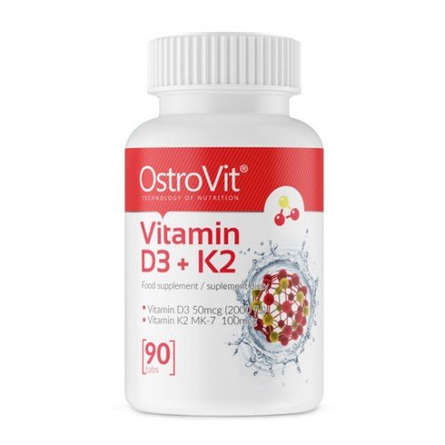 Vitamin D3 + K2, 90 pcs, OstroVit. Vitamin Mineral Complex. General Health Immunity enhancement 