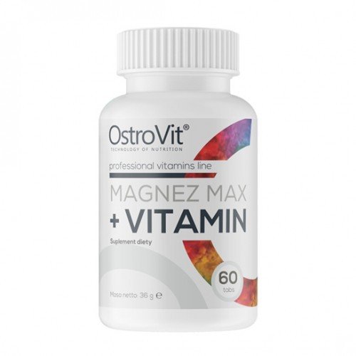 Комплекс вітамінів та мінералів OstroVit Magnez Max + Vitamin 60 tabs,  ml, OstroVit. Vitamins and minerals. General Health Immunity enhancement 