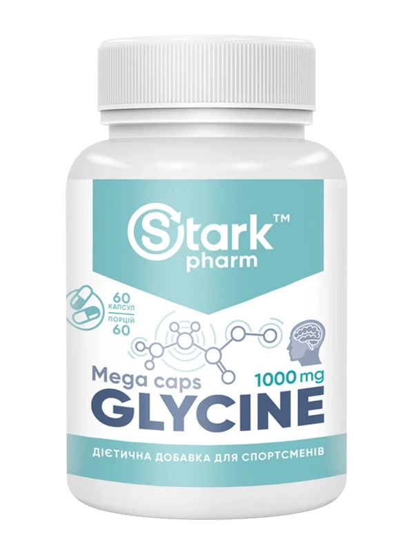 Stark Pharm Натуральная добавка Stark Pharm Glycine Mega Caps 1000 mg 60 caps, , 60 шт.