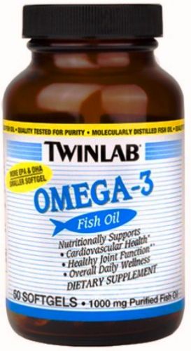 Omega-3 fish oil 1000, 50 шт, Twinlab. Омега 3 (Рыбий жир). Поддержание здоровья Укрепление суставов и связок Здоровье кожи Профилактика ССЗ Противовоспалительные свойства 