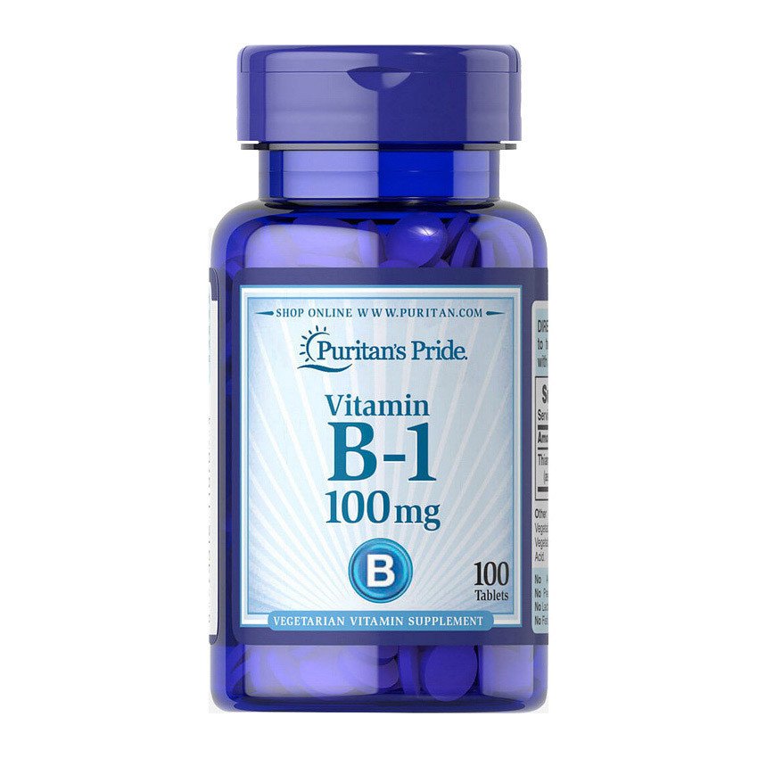 Витамин Б1 Puritan's Pride Vitamin B-1 100 mg (100 таб) тиамин пуританс прайд,  мл, Puritan's Pride. Витамин B. Поддержание здоровья 