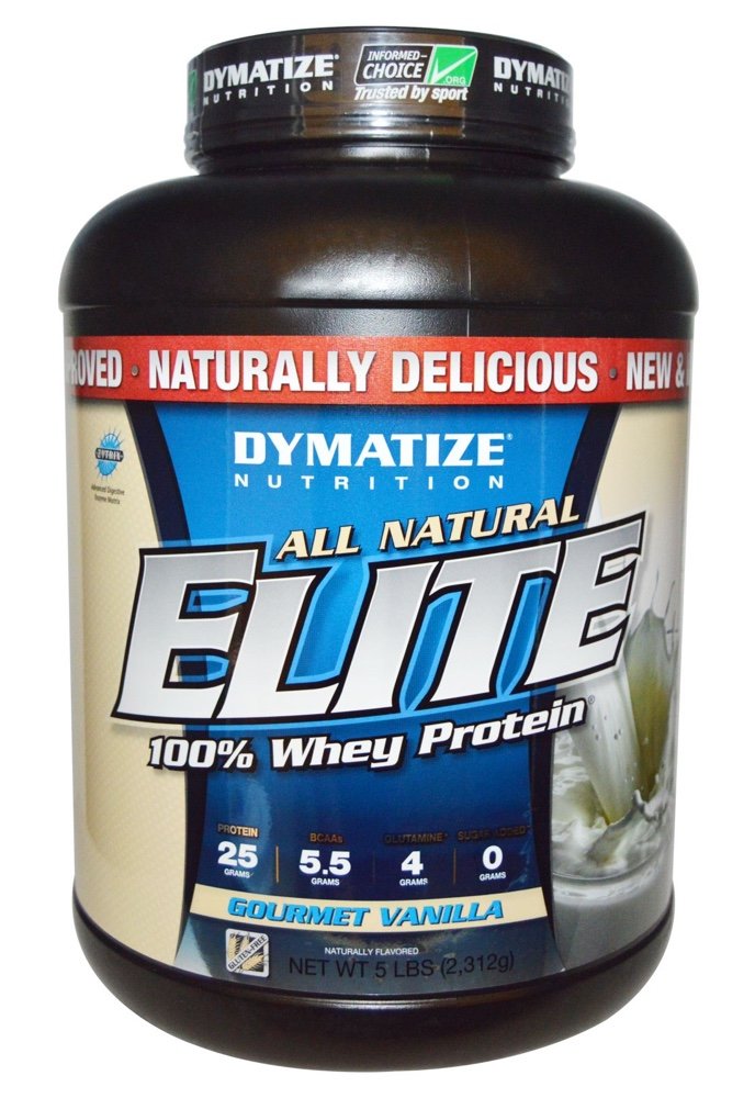 Natural Elite Whey Protein, 2268 г, Dymatize Nutrition. Сывороточный изолят. Сухая мышечная масса Снижение веса Восстановление Антикатаболические свойства 
