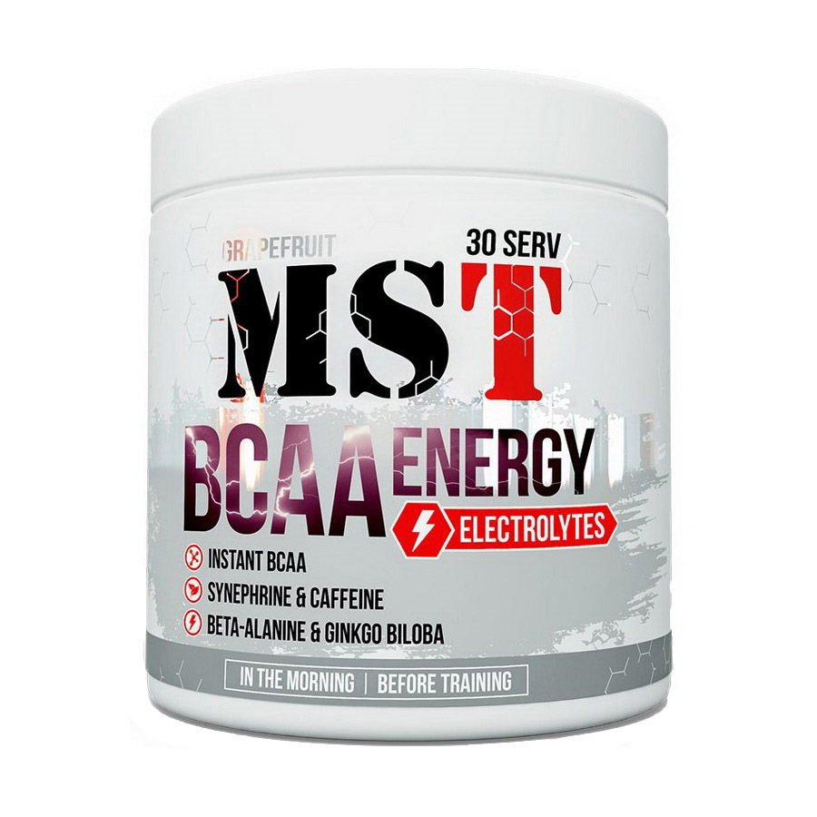 BCAA MST BCAA Energy, 330 грамм Грейпфрут,  мл, MST Nutrition. BCAA. Снижение веса Восстановление Антикатаболические свойства Сухая мышечная масса 