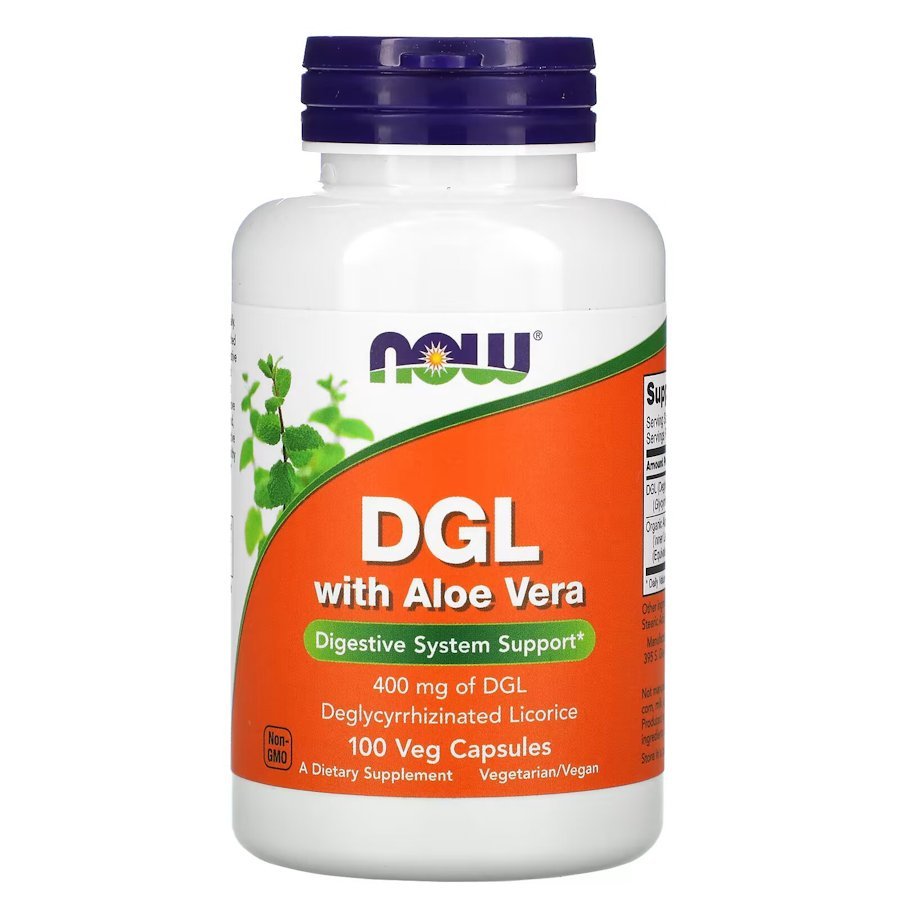 Натуральная добавка NOW DGL with Aloe Vera, 100 вегакапсул,  мл, Now. Hатуральные продукты. Поддержание здоровья 