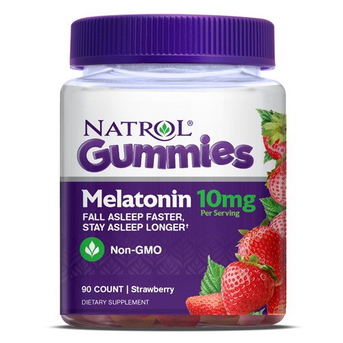 Natrol Восстановитель Natrol Melatonin Gummies 10mg, 90 желеек - клубника, , 