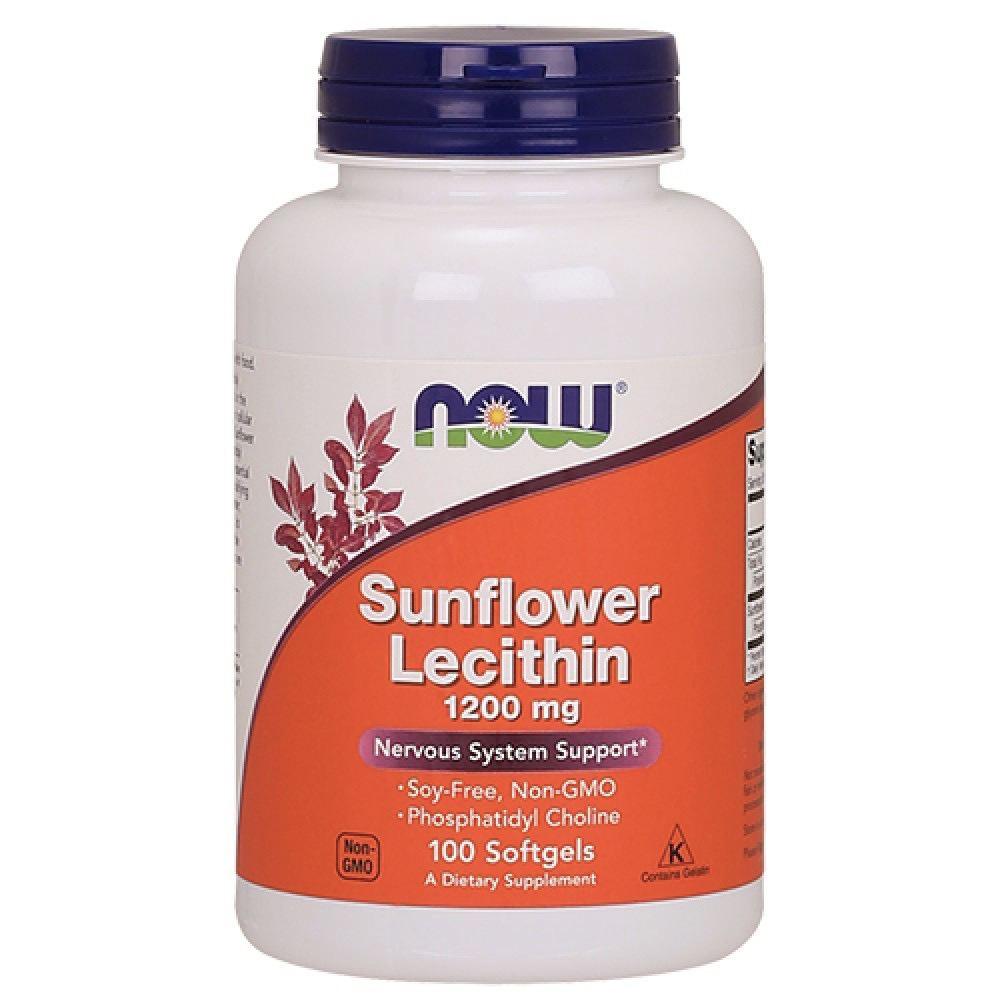 Харчова добавка NOW Foods Sunflower Lecithin 1200 mg 100 Softgels,  мл, Now. Спец препараты. 