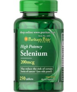 Selenium 200 mcg, 250 шт, Puritan's Pride. Селен. Поддержание здоровья Укрепление иммунитета Здоровье кожи Укрепление волос и ногтей 