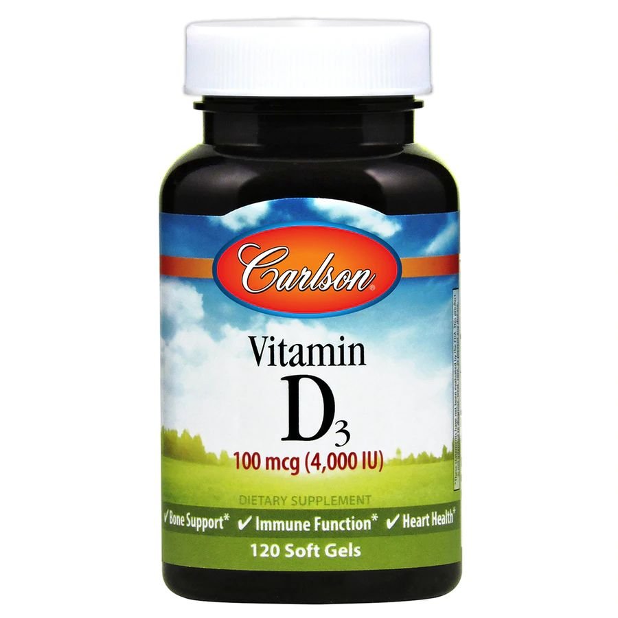Витамины и минералы Carlson Labs Vitamin D3 4000 IU, 120 капсул,  ml, Carlson Labs. Vitamins and minerals. General Health Immunity enhancement 
