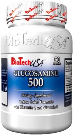 Glucosamine 500, 60 шт, BioTech. Глюкозамин. Поддержание здоровья Укрепление суставов и связок 