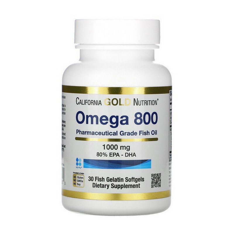 California Gold Nutrition Омега 3 California Gold Nutrition Omega 800 30 капсул, , 