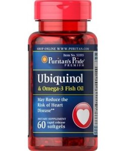 Ubiquinol & Omega-3 Fish Oil, 60 pcs, Puritan's Pride. Special supplements. 