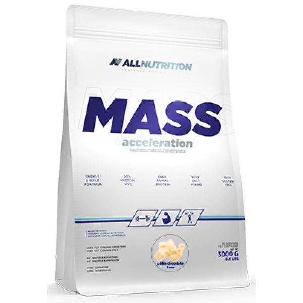 AllNutrition Гейнер для набора массы AllNutrition Mass Acceleration (3000 г) алл нутришн White Chocolate, , 