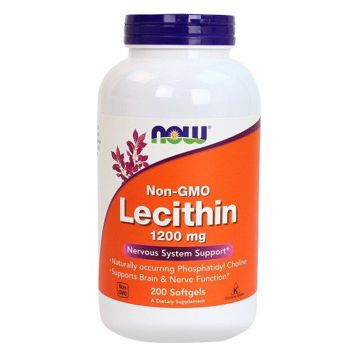 NOW Lecithin 1,200 мг - 100 софт кап,  мл, Now. Аминокислоты. 