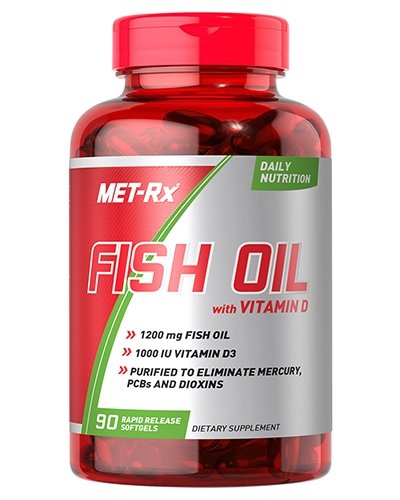 Fish Oil With Vitamin D, 90 pcs, MET-RX. Omega 3 (Fish Oil). General Health Ligament and Joint strengthening Skin health CVD Prevention Anti-inflammatory properties 