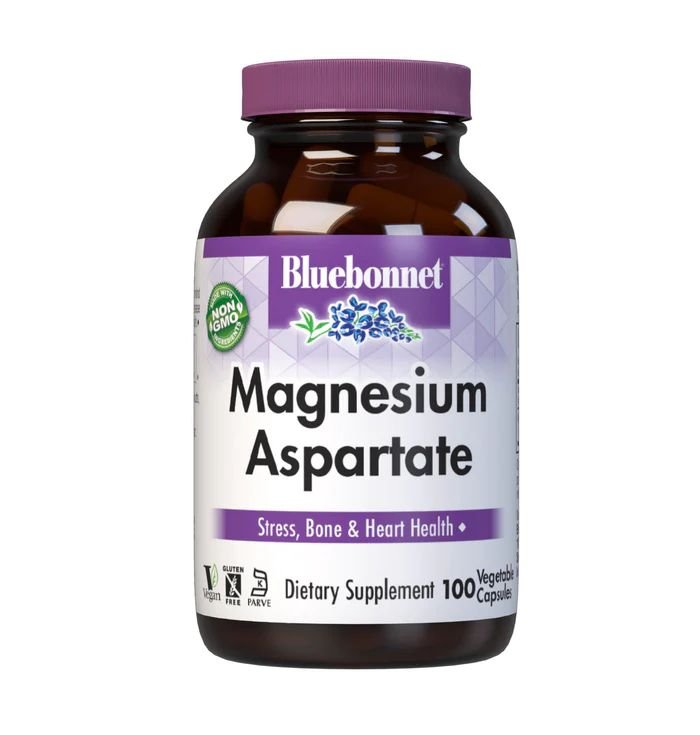 Витамины и минералы Bluebonnet Magnesium Aspartate, 100 вегакапсул,  мл, Bluebonnet Nutrition. Витамины и минералы. Поддержание здоровья Укрепление иммунитета 
