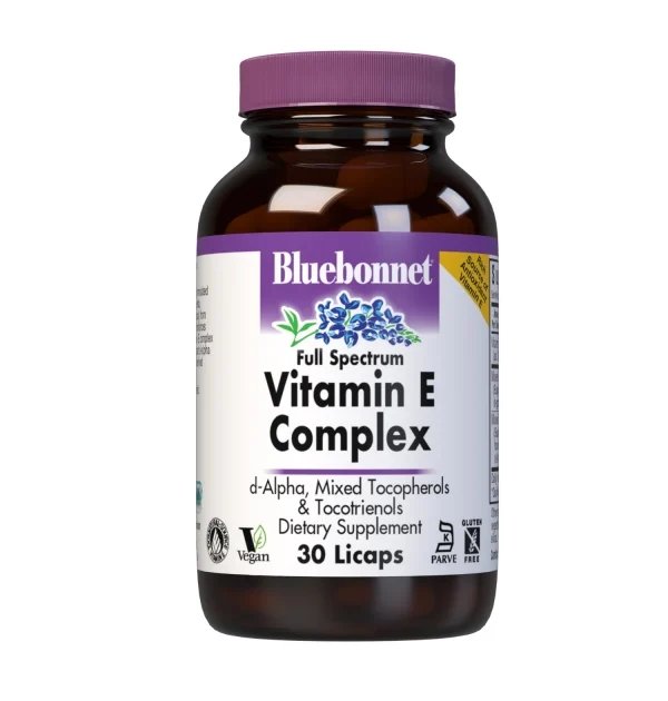Витамины и минералы Bluebonnet Full Spectrum Vitamin E, 30 капсул,  мл, Bluebonnet Nutrition. Витамины и минералы. Поддержание здоровья Укрепление иммунитета 