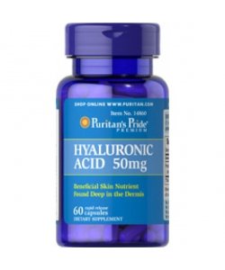 Hyaluronic Acid 50 mg, 60 шт, Puritan's Pride. Гиалуроновая кислота. Поддержание здоровья 