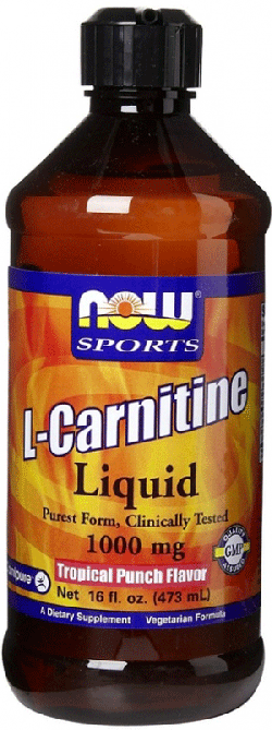 L-Carnitine Liquid 1000, 473 мл, Now. L-карнитин. Снижение веса Поддержание здоровья Детоксикация Стрессоустойчивость Снижение холестерина Антиоксидантные свойства 