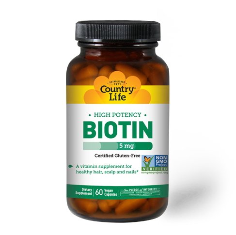 Витамины и минералы Country Life High Potency Biotin 5 mg, 60 капсул,  мл, Country Life. Витамины и минералы. Поддержание здоровья Укрепление иммунитета 