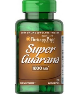 Super Guarana 1200 mg, 90 шт, Puritan's Pride. Гуарана. Снижение веса Энергия и выносливость Уменьшение аппетита Увеличение силы 