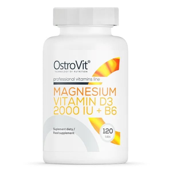 Витамины и минералы OstroVit Magnesium + Vitamin D3 2000 IU + B6, 120 таблеток,  мл, OstroVit. Витамины и минералы. Поддержание здоровья Укрепление иммунитета 